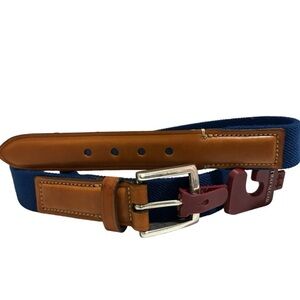 NWT Trafalgar Leather Canvas Belt Men’s Size 44 Golf Preppy Office Casual